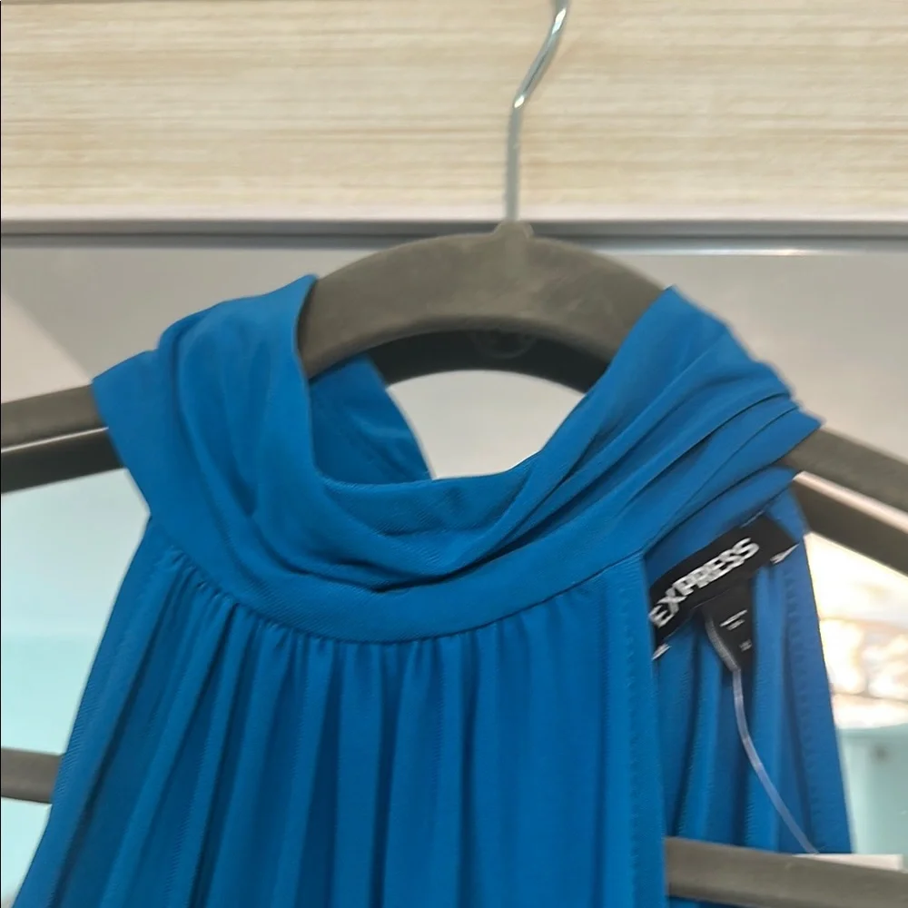 Express Vibrant Blue Backless Dress - Picture 4 of 5